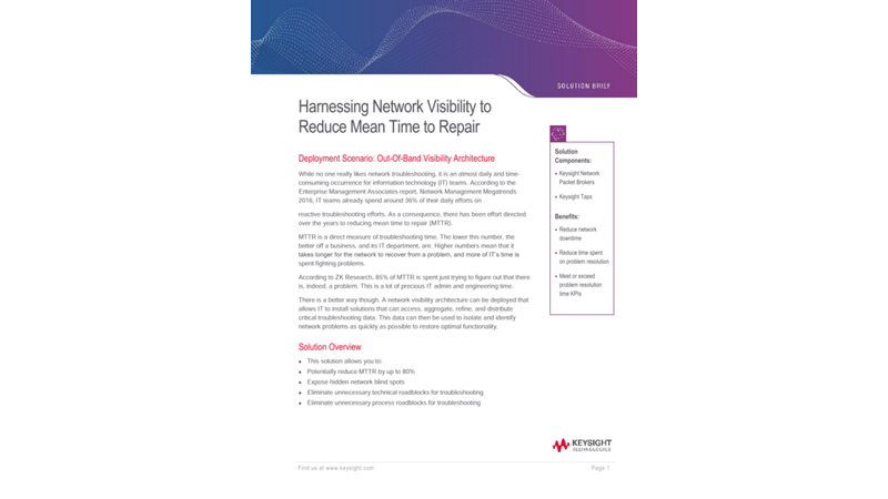 Harnessing Network Visibility To Reduce Mean Time To Repair